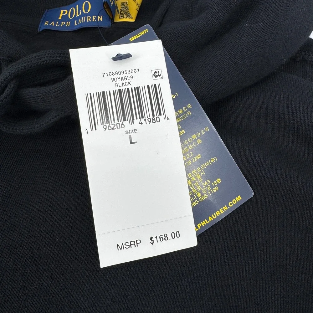 Polo Ralph Lauren Mens Expedition Mountain Bike Graphic Hoodie Black Large NEW